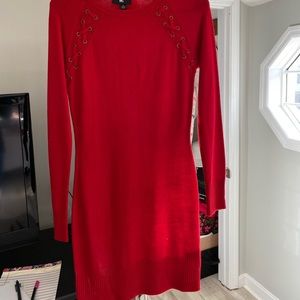 Red sweater dress